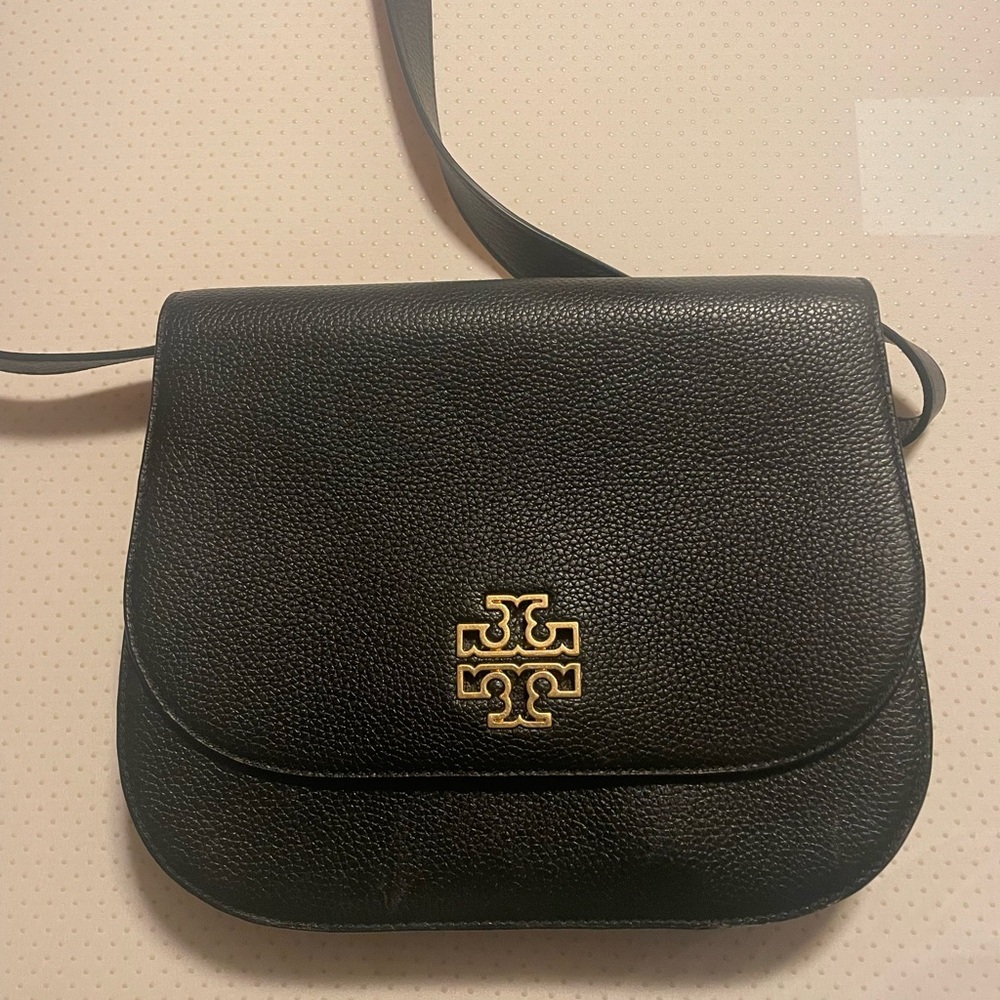 Tory Burch Black Crossbody Bag with Gold Logo
